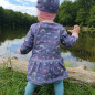 Preview: French Terry Flowers and Rainbows lila